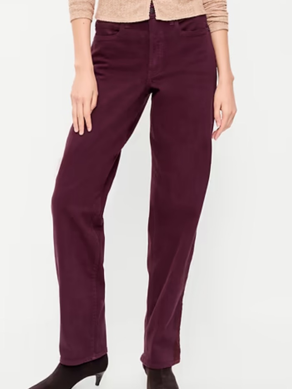 American Eagle NWT 000 23W burgundy stretch straight leg corduroy pants jeans